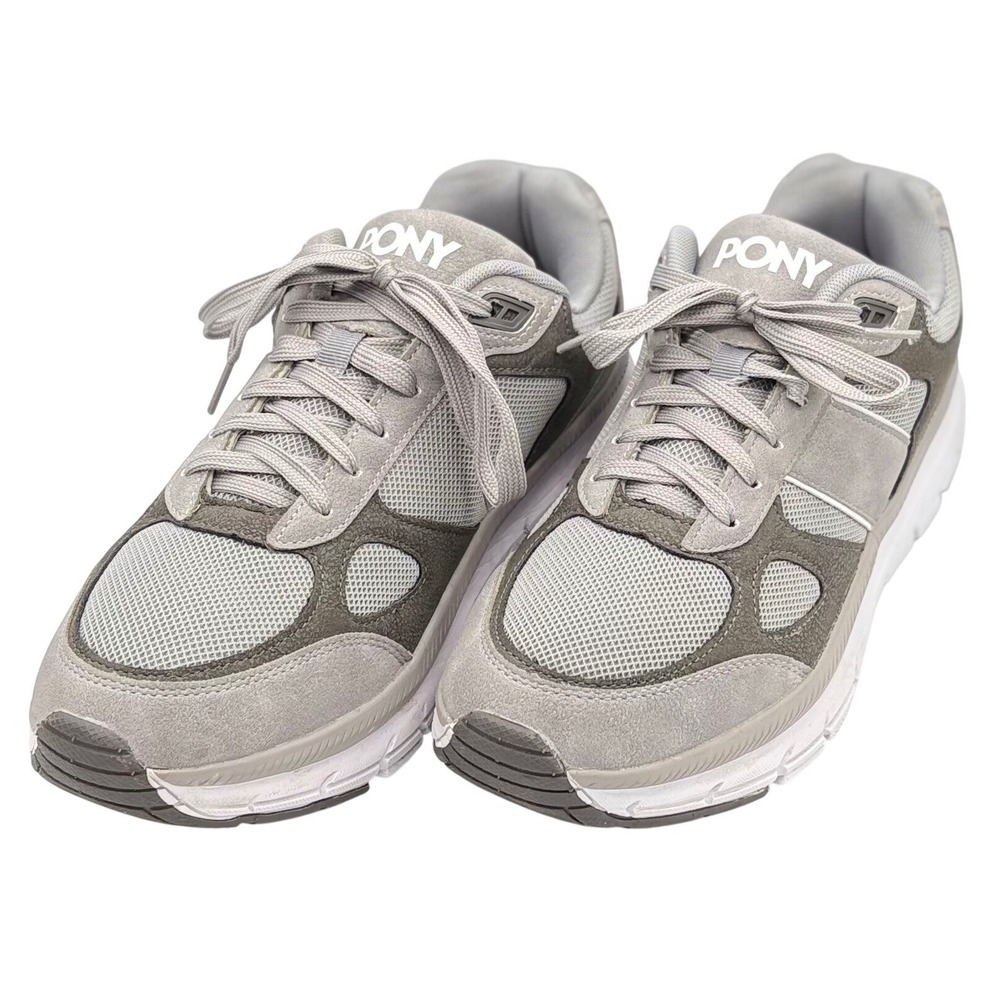 Pony Mens 550-10450 Grey Mesh Low Top Athletic Lifestyle Sneakers Size 10M